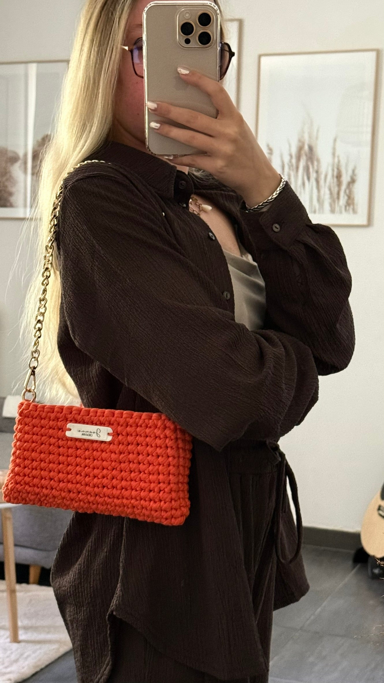 Pochette Jeanne Orange - Jeanne Création.