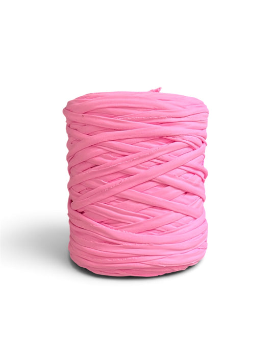 Pelote Fil Trapilho Rose Clair Légèrement Fluorescente